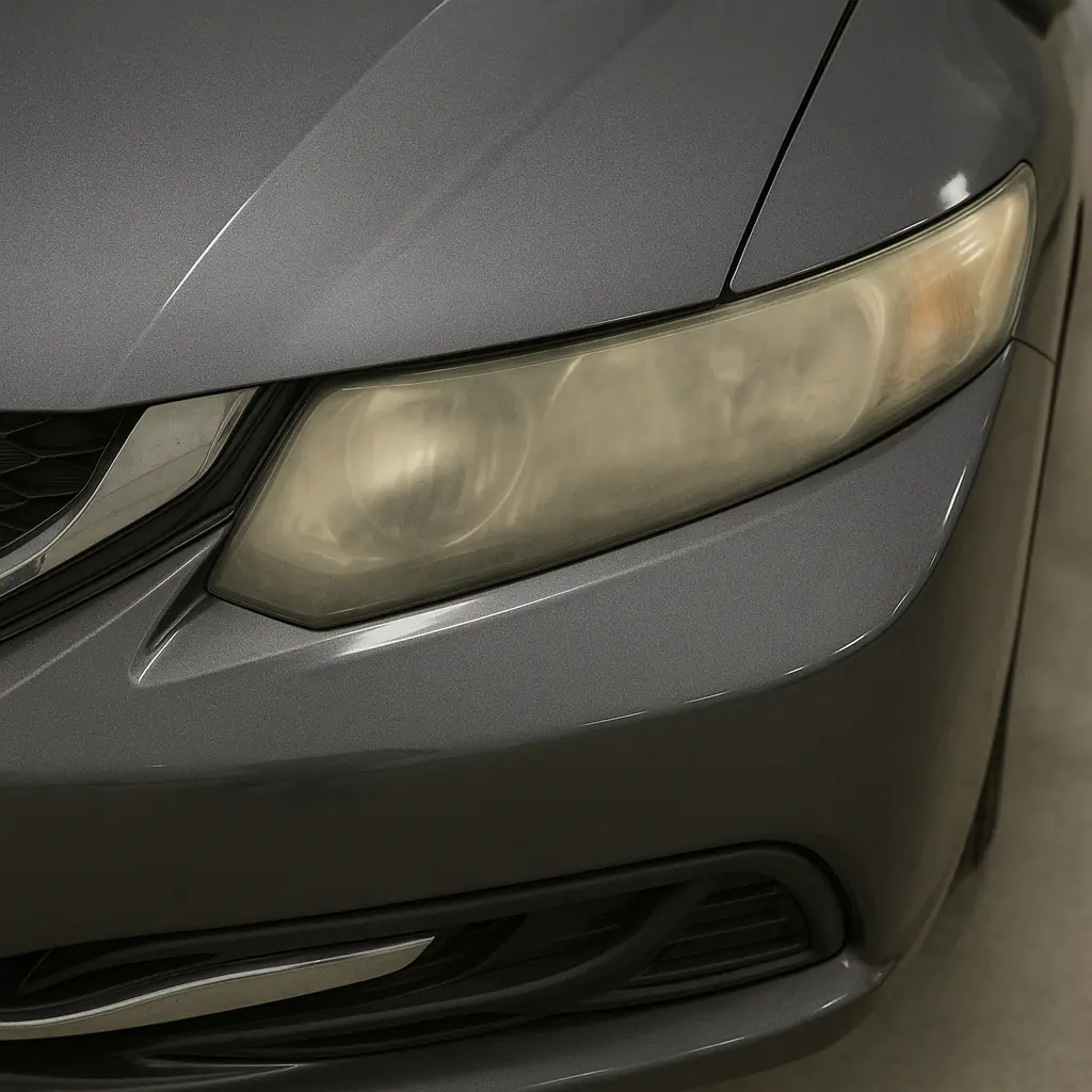 2015 Honda Civic clear headlights after restoration