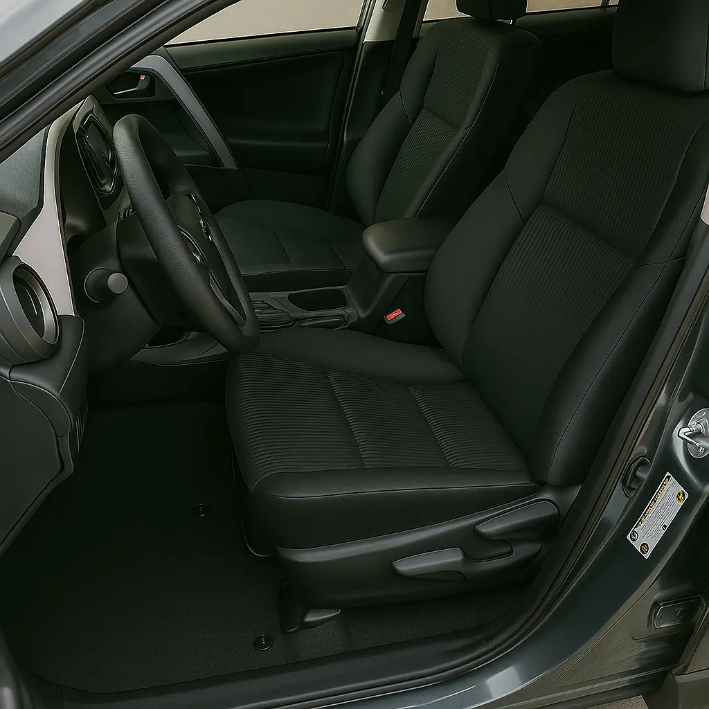 2018 Toyota RAV4 interior with pet hair